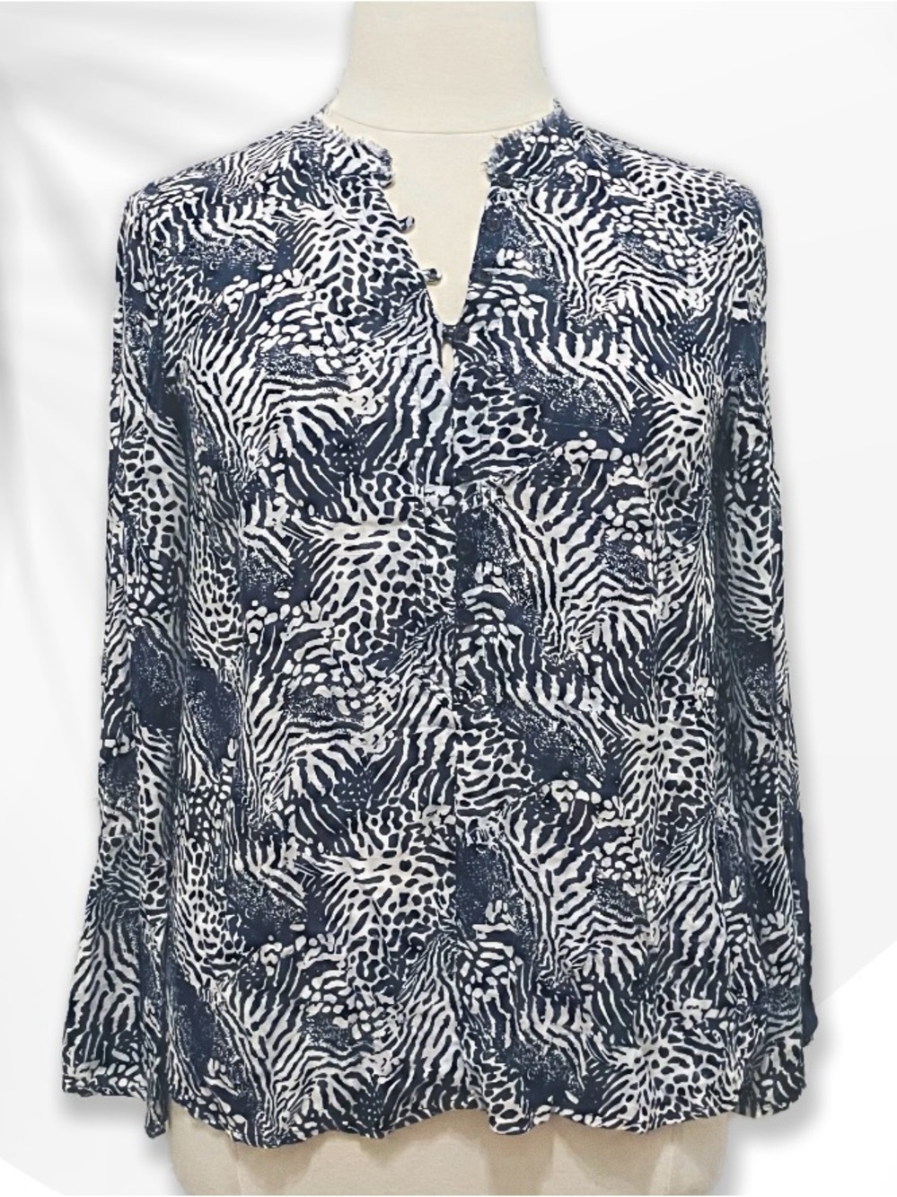 New Directions Zebra Print Blouse sz M